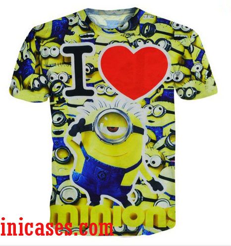i love minion full print shirt two side