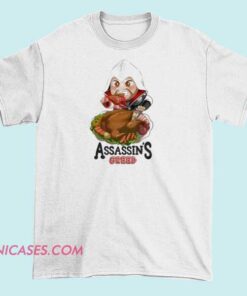 assasins creed T shirt A T-shirt featuring the iconic Assassin's Creed logo and design elements inspired by the popular video game series, with symbols and artwork related to stealth and adventure.