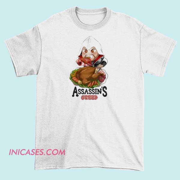 assasins creed T shirt A T-shirt featuring the iconic Assassin's Creed logo and design elements inspired by the popular video game series, with symbols and artwork related to stealth and adventure.