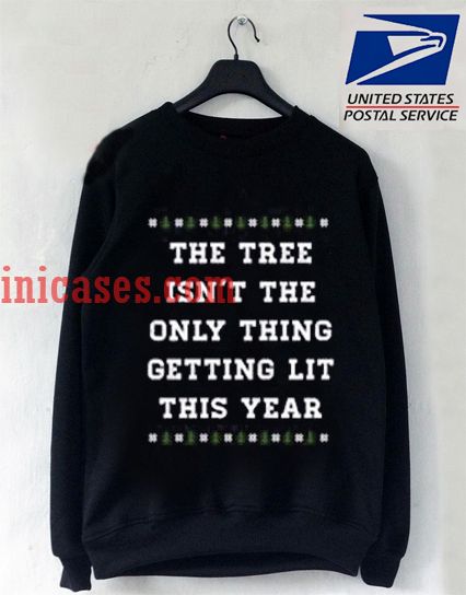 Lit Christmas Tree Christmas Black Sweatshirt Lit Christmas Tree Christmas Black Sweatshirt