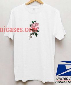 Snake And Rose Pink White T shirt