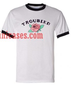 Troubled Rose ringer t shirt