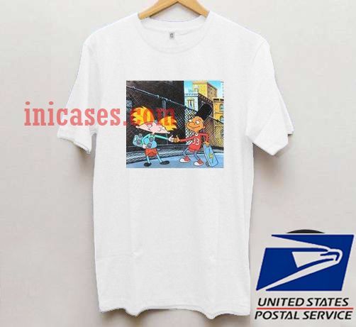 junk food hey arnold handshake T shirt junk food hey arnold handshake T shirt