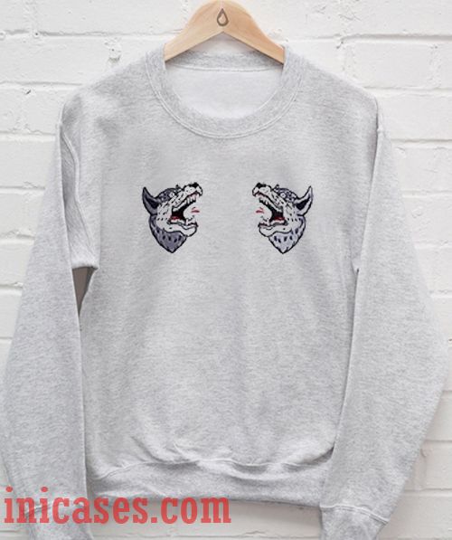Two Wolves Sweatshirt Men And Women Two Wolves Sweatshirt Men And Women
