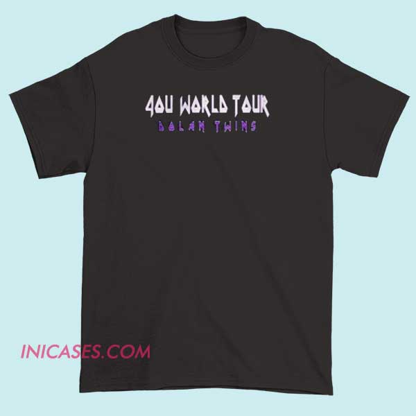 4ou World Tour Dolan Twins T shirt A T-shirt featuring the "4OU World Tour" design with the Dolan Twins' branding, showcasing event or tour graphics related to the Dolan Twins on the front of the shirt.