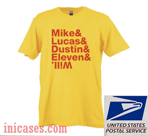 Mike Lucas Dustin Eleven Will Yellow T shirt Mike Lucas Dustin Eleven Will Yellow T shirt