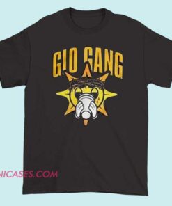 A T-shirt featuring the text 