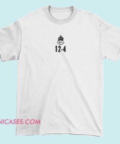Black T-shirt featuring a bold white graphic of a crown with the text '12 4' underneath, symbolizing strength and royalty