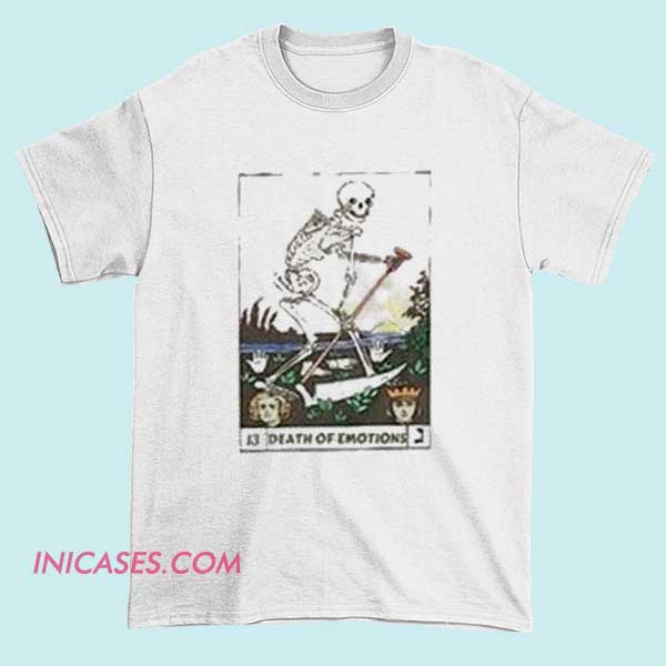 Death Of Emotions T Shirt A T-shirt featuring the phrase "Death of Emotions" prominently displayed on the front, with a design that may include dark or abstract artwork symbolizing emotional numbness or detachment.
