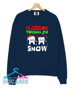 Teeth Flossing Through The Snow Christmas Sweatshirt Men And Women