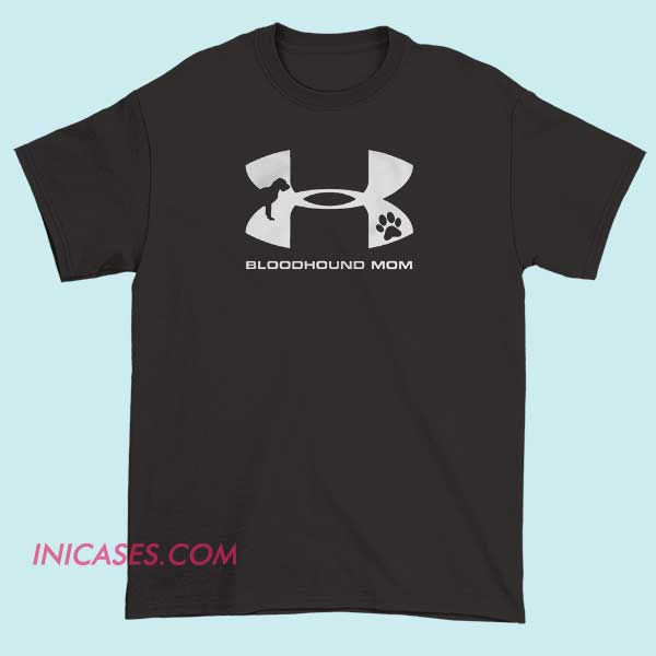 Under Armour Bloodhound Mom T Shirt An Under Armour Bloodhound Mom T-shirt featuring a design that celebrates dog moms, with graphics or text related to bloodhounds and motherhood.