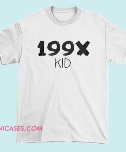 A T-shirt featuring the text 