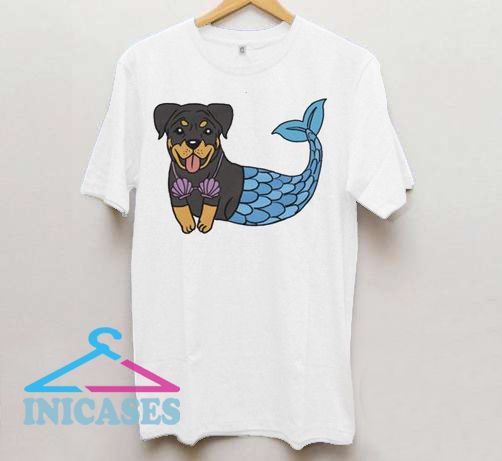 Funny Rottweiler Mermaid Cartoon T Shirt