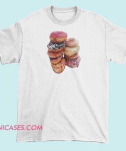 A Brandy Melville T-shirt with a donut graphic, showcasing a fun and playful design featuring a colorful or illustrated donut.