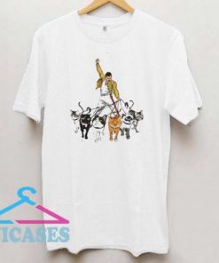 Freddie Mercury and cats T shirt