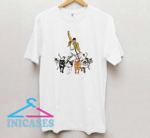 Freddie Mercury and cats T shirt Freddie Mercury and cats T shirt