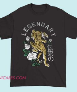 A T-shirt featuring a fierce and majestic tiger illustration, accompanied by the phrase 