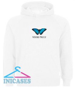 Yours Truly Blue Butterfly Hoodie pullover