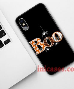BOO with Spiders Halloween Phone Case For iPhone XS Max XR X 10 8 7 6 Samsung Note