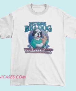 A T-shirt with bold text that reads 
