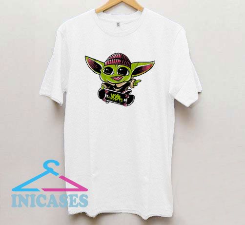 Baby Yoda Skateboarding T Shirt