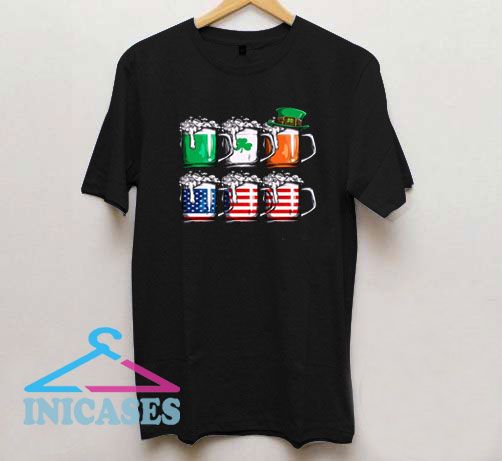 Irish American Flag Beer St Patricks Day T Shirt
