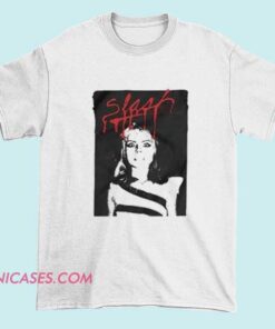 A T-shirt showcasing Blondie’s Debbie Harry with a punk-inspired design, featuring edgy graphics, bold text, or imagery reflecting her iconic style and punk rock influence.