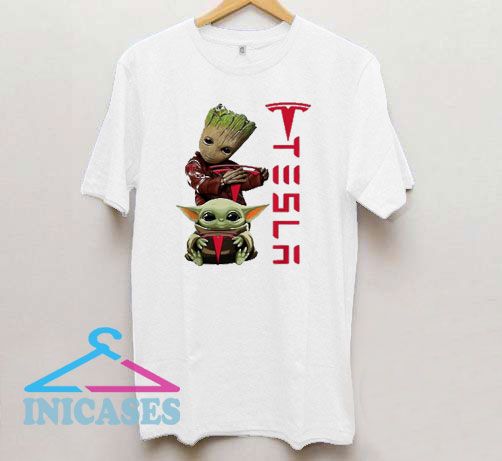 Baby Groot And Baby Yoda Tesla T Shirt
