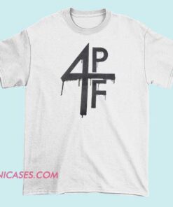 A black T-shirt featuring the 