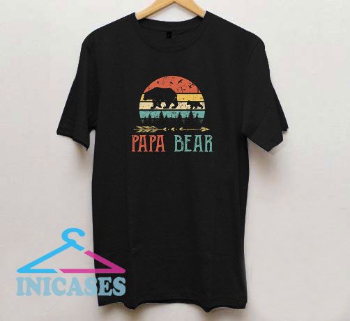 Papa Bear And Baby Bear Retro T Shirt