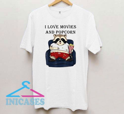 I Love Movies and Popcorn T Shirt