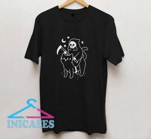 Death Rides ABlack Cat T Shirt