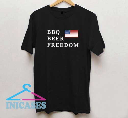 BBQ Beer Freedom Usa Flag T Shirt
