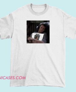 A T-shirt design showing Chandler holding a Frank Ocean album, representing a fan's admiration for the artist with a casual, music-themed graphic.