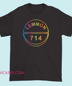 A T-shirt featuring the Lemmon 714 logo, designed with bold typography and graphic elements, suitable for casual wear.