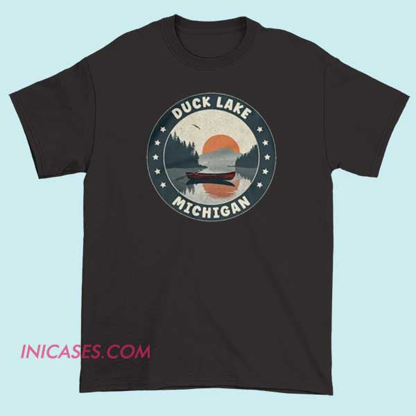 Duck Lake Michigan T Shirt A T-shirt featuring a design or text related to Duck Lake in Michigan, possibly showcasing scenic or geographic elements associated with the area.