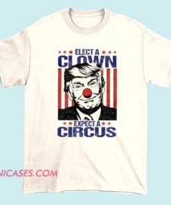 Never Goon Trump Clown Political Statement Shirt bold anti-Trump graphic tee with satirical clown design, premium cotton, and unisex aesthetic streetwear style.