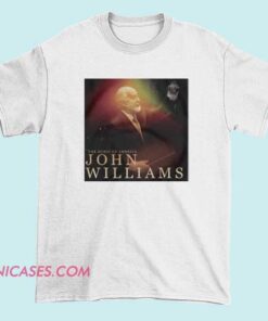 The Music of America Music by John Williams Shirt featuring bold cinematic artwork soft cotton unisex tee for film score lovers and aesthetic streetwear fans.