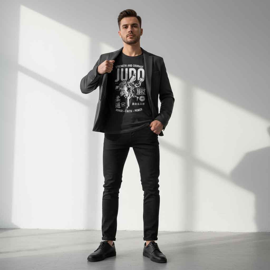 1882 Strength and Courage Judo Silencer T Shirt 1882 Strength and Courage Judo Silencer T shirt featuring bold martial arts typography inspired by judo philosophy, combat sports heritage, discipline, resilience, dojo culture, and grappling warrior mindset apparel