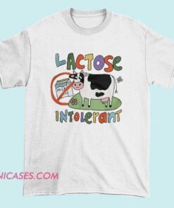 Funny No Milk lactose intolerant meme T shirt featuring humorous dairy free message, lactose intolerance joke design, food allergy humor, minimalist typography, vegan friendly lifestyle, and casual streetwear apparel