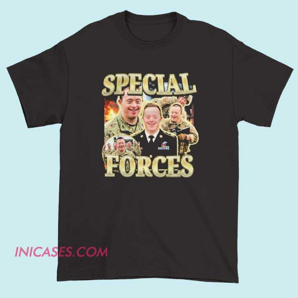 Graphic Photo Special Forces Down Syndrome Shirt Special Forces Down Syndrome awareness shirt featuring a bold graphic design symbolizing strength, inclusion, and advocacy. Support disability awareness, neurodiversity acceptance, and inclusive fashion with this meaningful graphic tee.