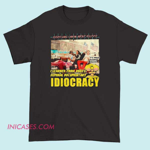 Portrait Seminal Documentary Idiocracyt Shirt Idiocracy portrait parody shirt inspired by the cult classic satire film, documentary-style graphic tee for movie fans, pop culture humor t-shirt with retro design and casual streetwear vibe
