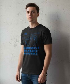 Funny Dismissive Wanking Gesture ASL for Beginners shirt featuring a sarcastic American Sign Language hand gesture design, perfect for ASL students, sign language humor fans, casual streetwear, and expressive graphic tees.