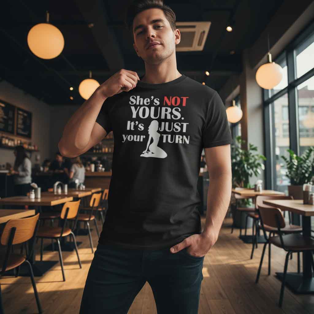 Funny Workout She's Not Yours Shirt Funny workout “She’s Not Yours” gym shirt with bold typography, savage fitness humor t-shirt for gym lovers, weightlifting fans, bodybuilding style, casual streetwear fitness apparel