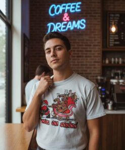 Vtg Christmas Santa We're on Strike Shirt