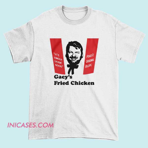 Parody Serial Killer Gacy_s Fried Chicken Shirt Dark humor parody Gacy’s Fried Chicken T-shirt featuring vintage fast food style graphic and edgy satire design. Controversial parody graphic tee with retro restaurant logo style for dark humor fans.