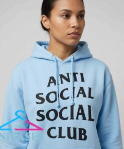 Authentic Anti Social Social Club Sky Blue Hoodie Authentic Anti Social Social Club Sky Blue Hoodie
