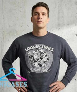 Vintage Looney Tunes Character Circle Graphic Sweatshirt