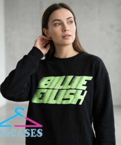 Billie Eilish Ocean Eyes halftone aesthetic sweatshirt, black cotton graphic shirt, artistic music inspired design, unisex short sleeve style, sizes S to 2XL, Inicases apparel