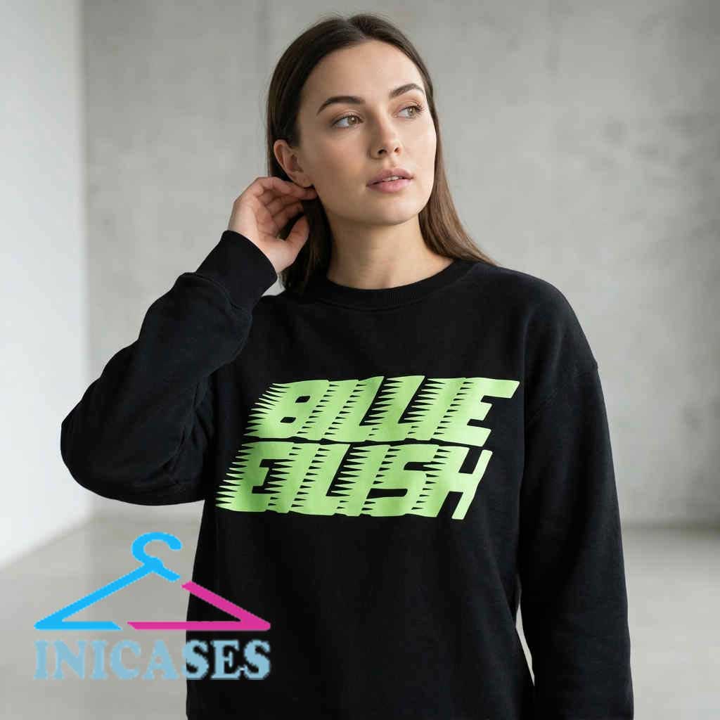 Decoding the Halftone Aesthetic of Ocean Eyes Sweat Shirt Billie Eilish Ocean Eyes halftone aesthetic sweatshirt, black cotton graphic shirt, artistic music inspired design, unisex short sleeve style, sizes S to 2XL, Inicases apparel